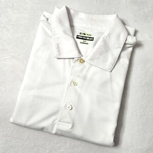 Men's Bolle Golf Tech polo shirt white waffle knit texture short sleeves XXL